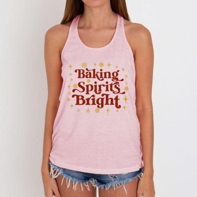 Funny Holiday Baker Baking Spirits Bright Christmas Meaningful Gift Women's Knotted Racerback Tank