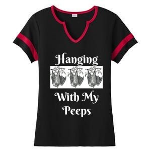 Funny Halloween Bats Hanging With My Peeps Tee Meaningful Gift Ladies Halftime Notch Neck Tee