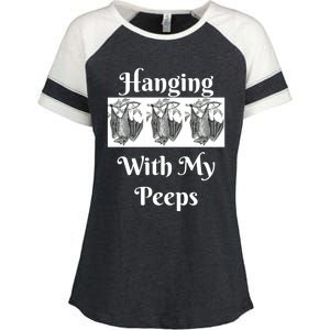 Funny Halloween Bats Hanging With My Peeps Tee Meaningful Gift Enza Ladies Jersey Colorblock Tee