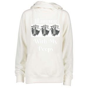 Funny Halloween Bats Hanging With My Peeps Tee Meaningful Gift Womens Funnel Neck Pullover Hood