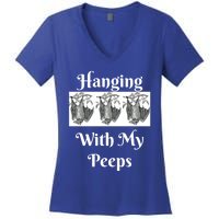 Funny Halloween Bats Hanging With My Peeps Tee Meaningful Gift Women's V-Neck T-Shirt