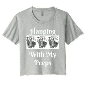 Funny Halloween Bats Hanging With My Peeps Tee Meaningful Gift Women's Crop Top Tee