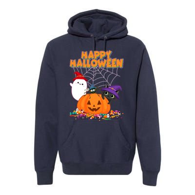 Funny Halloween, Cute Halloween, Cute Happy Halloween Friends Premium Hoodie