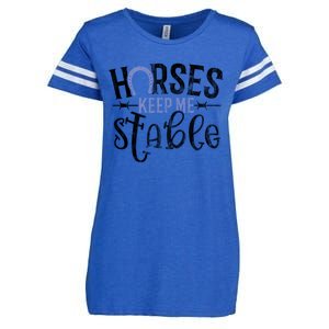 Funny Horse Cute Gift Horses Keep Me Stable Gift Enza Ladies Jersey Football T-Shirt