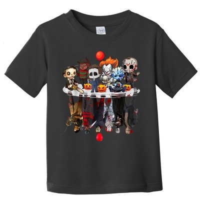 Funny Halloween, Cute Halloween, Cute Horror Movie Chibi Character Water Reflect Toddler T-Shirt