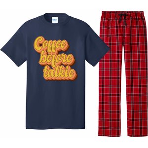 Funny Humor Coffee Before Talkie Pajama Set