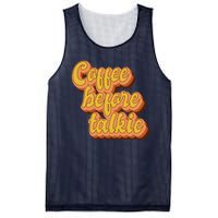 Funny Humor Coffee Before Talkie Mesh Reversible Basketball Jersey Tank