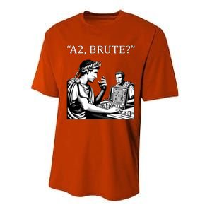 Funny History Caesar And Brutus Board Game Meme Performance Sprint T-Shirt