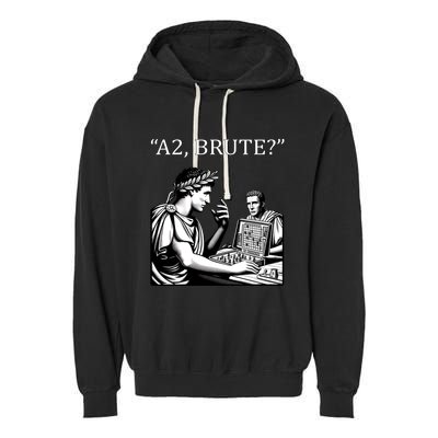 Funny History Caesar And Brutus Board Game Meme Garment-Dyed Fleece Hoodie