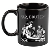 Funny History Caesar And Brutus Board Game Meme 11oz C Handle Ceramic Mug