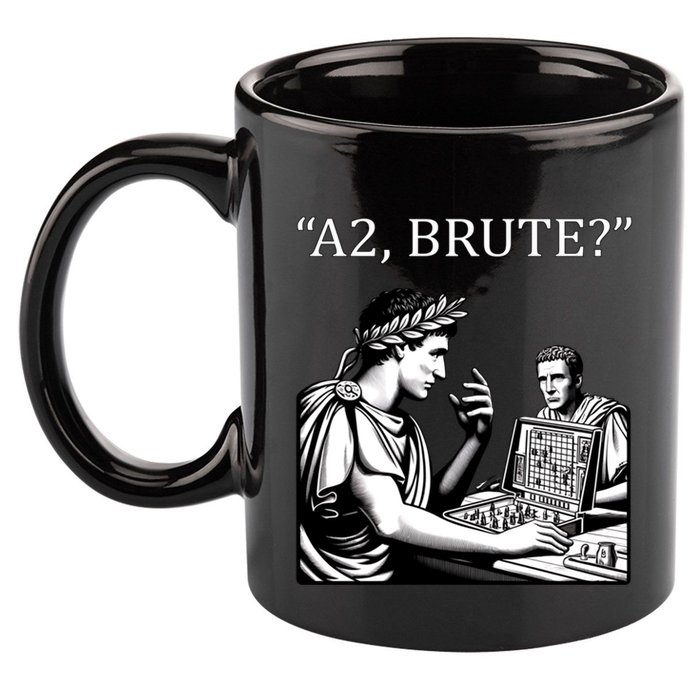 Funny History Caesar And Brutus Board Game Meme 11oz C Handle Ceramic Mug