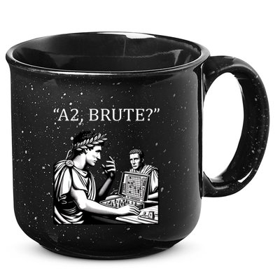 Funny History Caesar And Brutus Board Game Meme 15oz Campfire Ceramic Mug