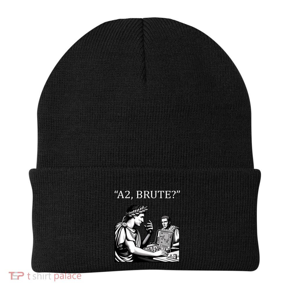 Funny History Caesar And Brutus Board Game Meme Beanie