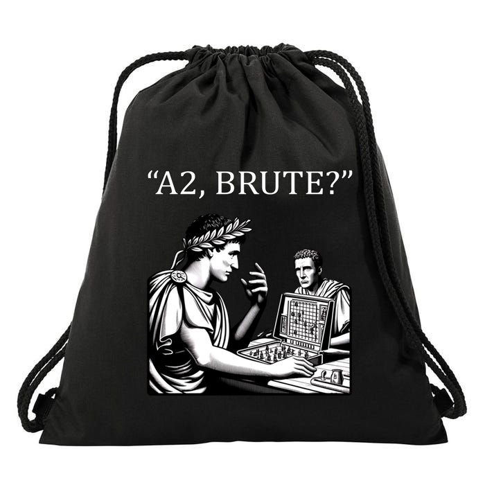 Funny History Caesar And Brutus Board Game Meme Drawstring Bag
