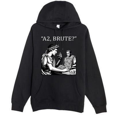 Funny History Caesar And Brutus Board Game Meme Premium Pullover Hoodie