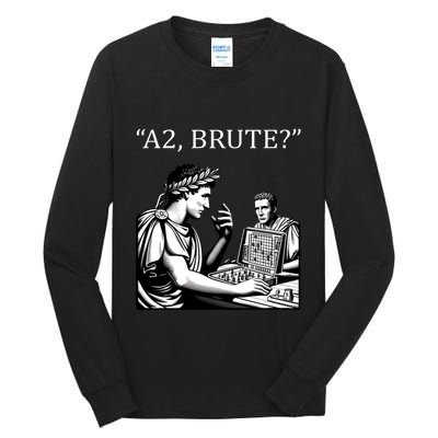 Funny History Caesar And Brutus Board Game Meme Tall Long Sleeve T-Shirt