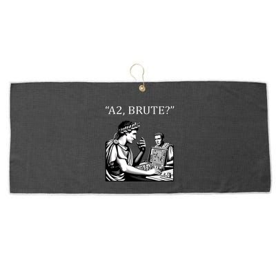 Funny History Caesar And Brutus Board Game Meme Large Microfiber Waffle Golf Towel