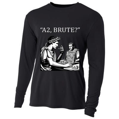 Funny History Caesar And Brutus Board Game Meme Cooling Performance Long Sleeve Crew
