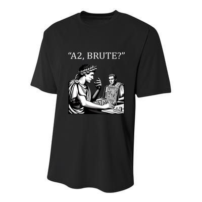 Funny History Caesar And Brutus Board Game Meme Youth Performance Sprint T-Shirt