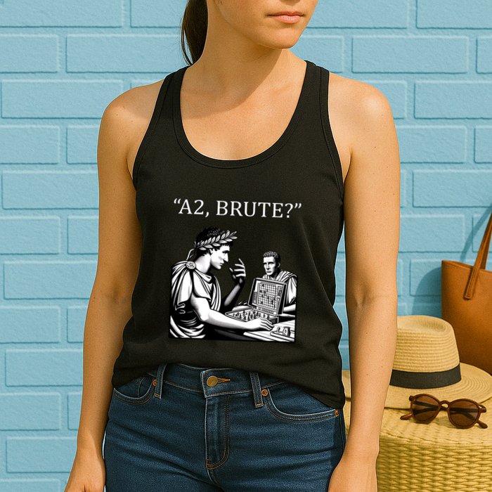 Funny History Caesar And Brutus Board Game Meme Womens Tank Top