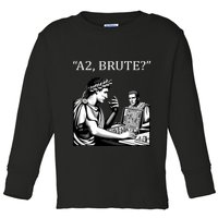 Funny History Caesar And Brutus Board Game Meme Toddler Long Sleeve Shirt