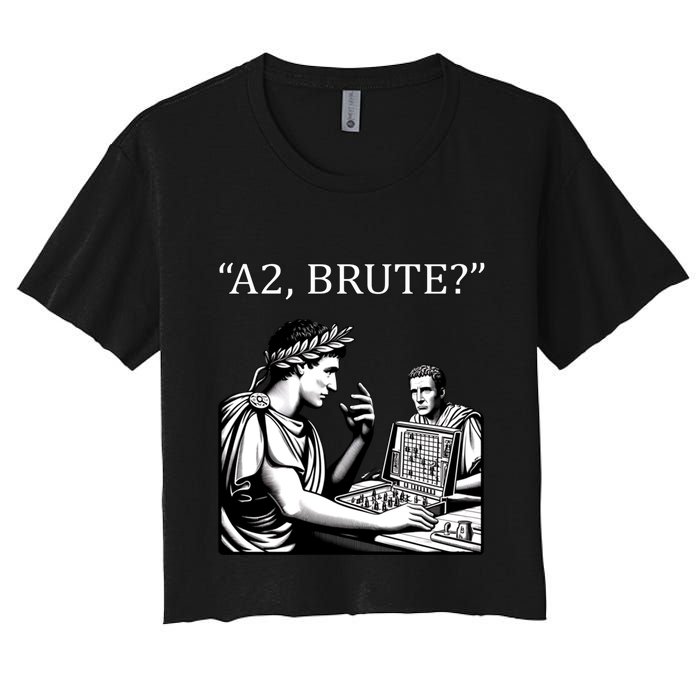 Funny History Caesar And Brutus Board Game Meme Crop Top
