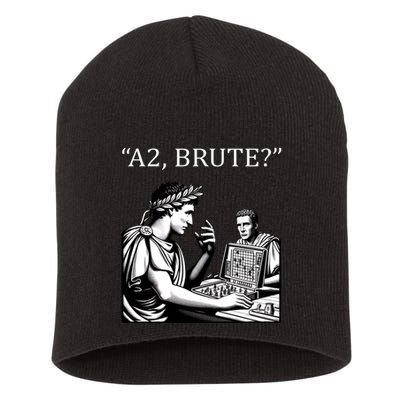 Funny History Caesar And Brutus Board Game Meme Short Acrylic Beanie