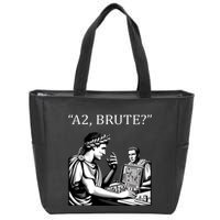 Funny History Caesar And Brutus Board Game Meme Zip Tote Bag