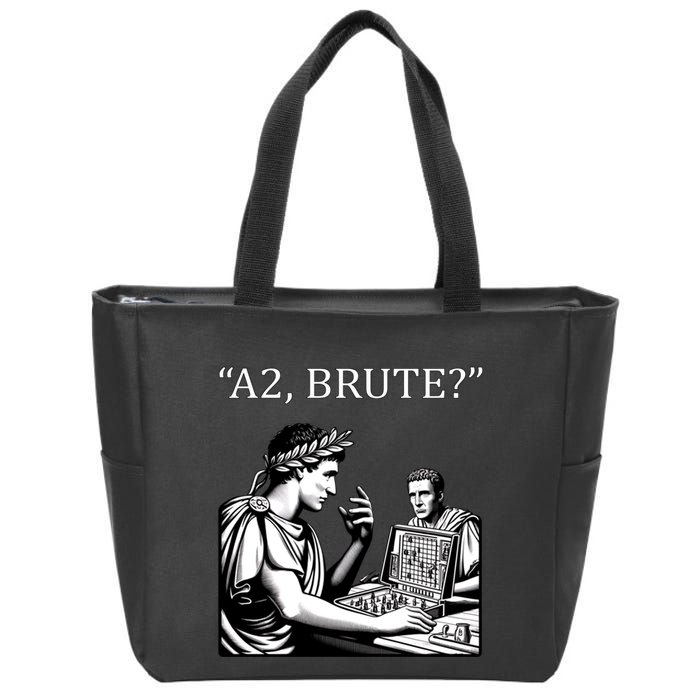 Funny History Caesar And Brutus Board Game Meme Zip Tote Bag
