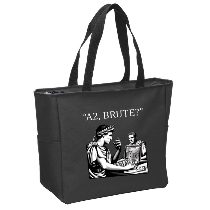 Funny History Caesar And Brutus Board Game Meme Zip Tote Bag