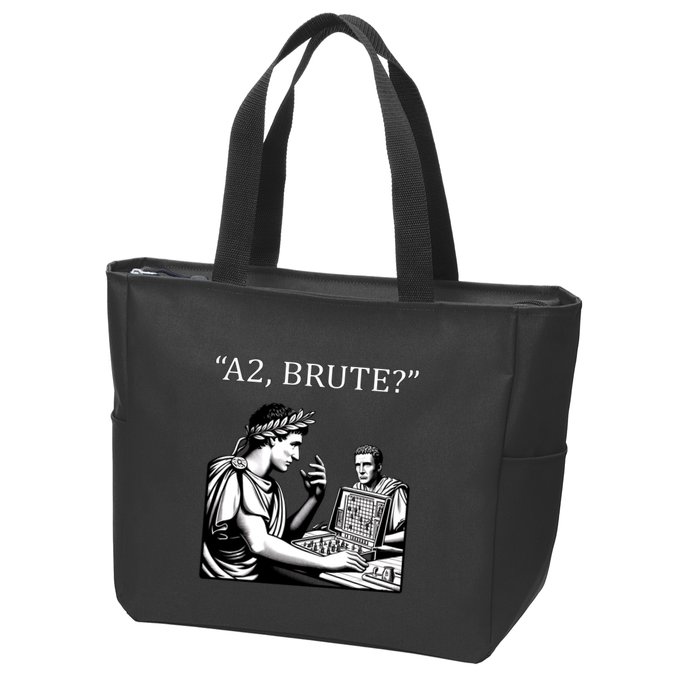 Funny History Caesar And Brutus Board Game Meme Zip Tote Bag