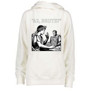 Funny History Caesar And Brutus Board Game Meme Womens Funnel Neck Pullover Hood