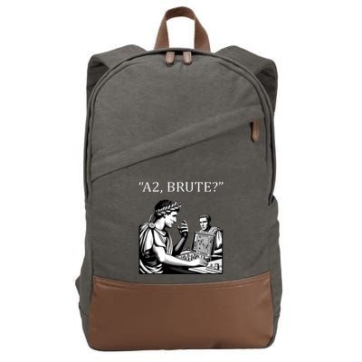 Funny History Caesar And Brutus Board Game Meme Cotton Canvas Backpack