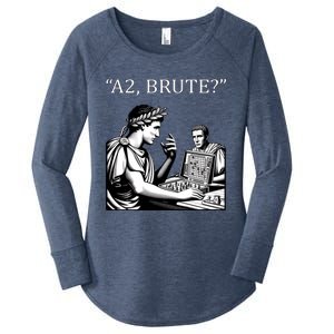 Funny History Caesar And Brutus Board Game Meme Women's Perfect Tri Tunic Long Sleeve Shirt