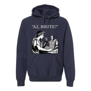 Funny History Caesar And Brutus Board Game Meme Premium Hoodie