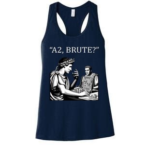 Funny History Caesar And Brutus Board Game Meme Women's Racerback Tank