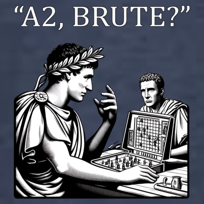 Funny History Caesar And Brutus Board Game Meme Vector Backpack