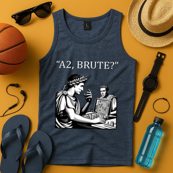 Funny History Caesar And Brutus Board Game Meme Tank Top