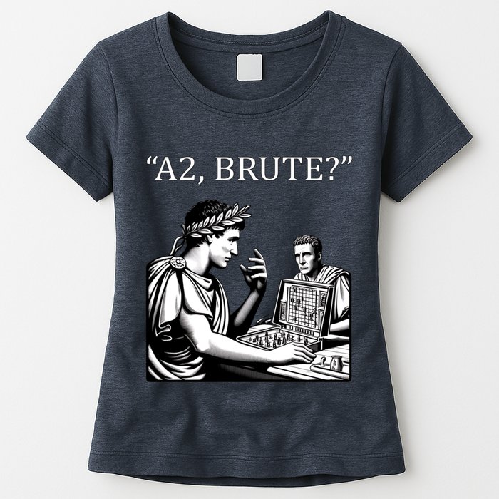 Funny History Caesar And Brutus Board Game Meme Womens T-Shirt