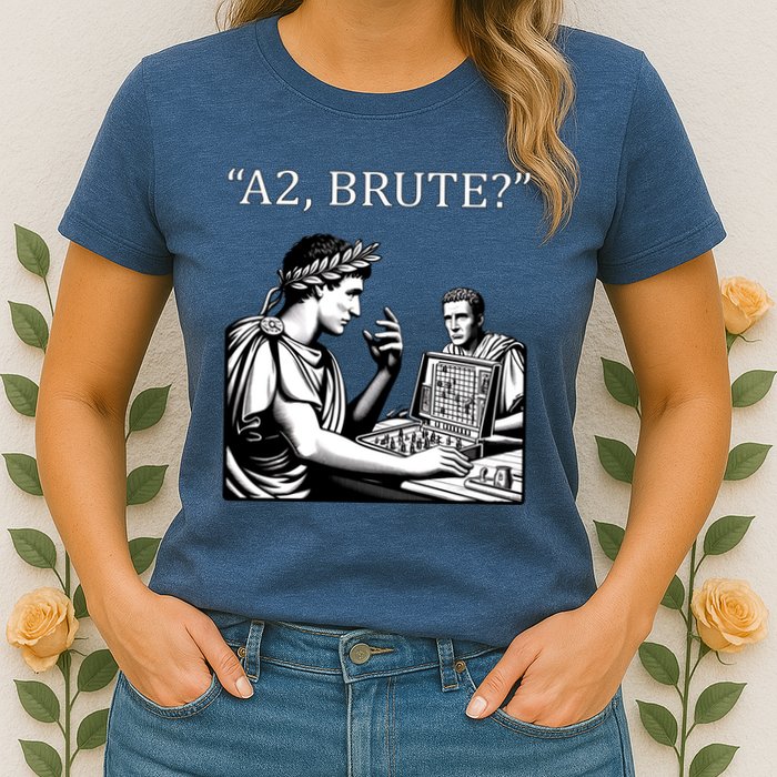 Funny History Caesar And Brutus Board Game Meme Womens T-Shirt