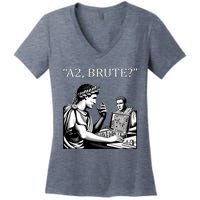 Funny History Caesar And Brutus Board Game Meme Women's V-Neck T-Shirt