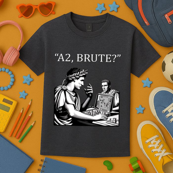 Funny History Caesar And Brutus Board Game Meme Kids T-Shirt
