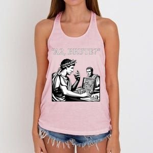 Funny History Caesar And Brutus Board Game Meme Women's Knotted Racerback Tank