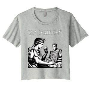 Funny History Caesar And Brutus Board Game Meme Women's Crop Top Tee