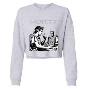 Funny History Caesar And Brutus Board Game Meme Cropped Pullover Crew