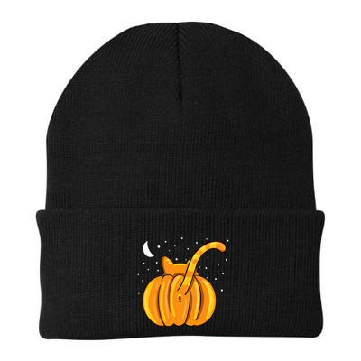Funny Halloween Cat Butt Pumpkin Orange Tabby Lover Beanie