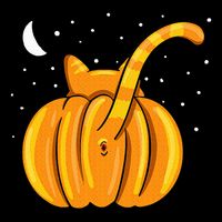 Funny Halloween Cat Butt Pumpkin Orange Tabby Lover Drawstring Bag