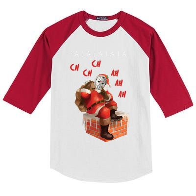 Funny Horror Christmas Holiday Goth Christmas Kids Colorblock Raglan Jersey