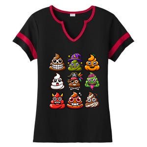 Funny Halloween Characters Collection Ladies Halftime Notch Neck Tee