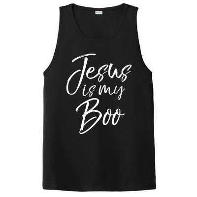 Funny Halloween Christian Ghost Pun Cute Jesus Is My Boo Gift PosiCharge Competitor Tank